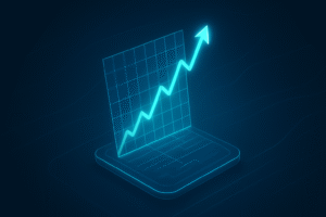 Holographic pricing chart going up